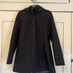Black Hooded Rain Jacket